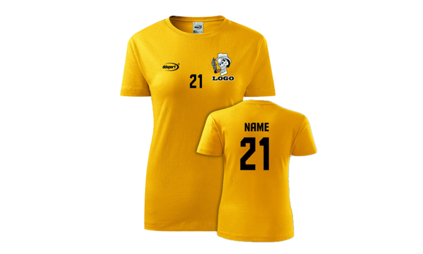 Damen-T-Shirt aus Baumwolle mit PREMIUM-Teamaufdruck
