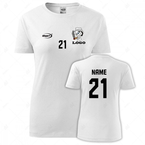Damen-T-Shirt aus Baumwolle mit PREMIUM-Teamaufdruck