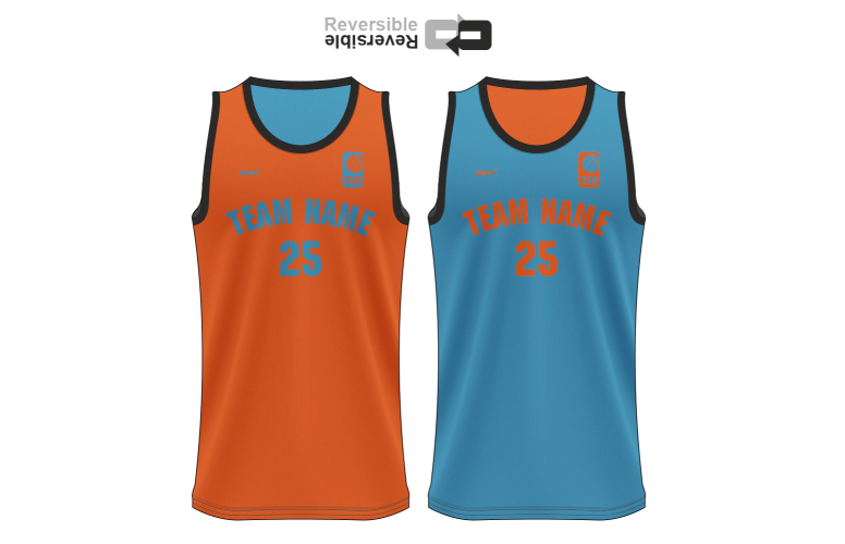 Reversible reversible basketball jersey